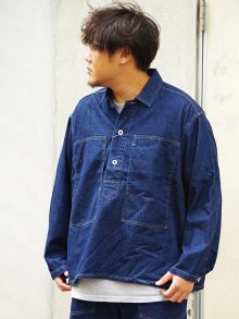 他の写真2: Post O'Alls（ポストオーバーオールズ）ARMY Shirt（アーミーシャツ）Blue Denim W/OD-Yellow Stitch/Indigo（インディゴ）