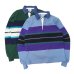 画像7: BARBARIAN（バーバリアン）Heavy Weight Rugby Collar L/S Shirt（ヘビーウェイトラガーシャツ）”Bold Mountaineer”/Columbia×Purple×Teal×Black with Dark deni Collar（コロンビア×パープル×ティール×ブラック+ダークデニムカラー）