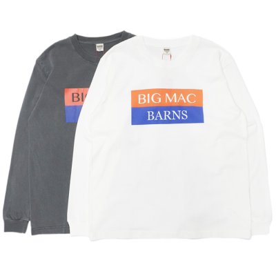 画像1: BARNS OUTFITTERS (バーンズアウトフィッターズ) 16/-BARNS OUTFITTERS×BIGMAC L/S T-Shirt (バーンズアウトフィッターズ×ビックマック・ロングスリーブTシャツ)"Pigment Dye"/White(ホワイト)・Charcoal（チャコール）