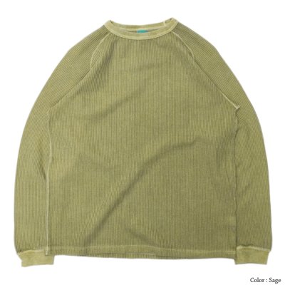 画像2: Good On（グッドオン）Long Sleeve Knit （ロングスリーブニット）"Rib Knit Pigment Dye"/Ajisai（アジサイ）・Sage（セージ）