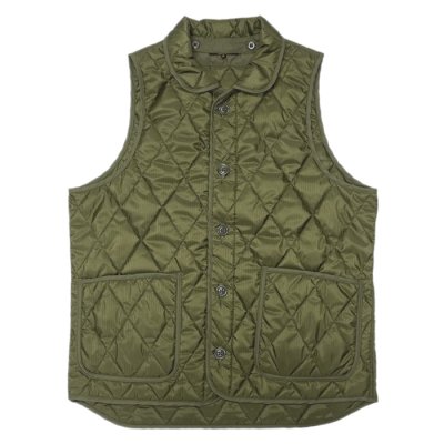 画像1: A VONTADE（アボンタージ）Quilted Line Vest（キルテッドライナーベスト）Detachble Collar/Olive（オリーブ）