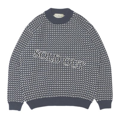 画像1: L.L.Bean（エルエルビーン）Wayne Sweater Bard's-Eye（ウェインセーターバーズアイ）-Japan Edition-/Navy×Natural（ネイビー×ナチュラル）※Mサイズのみ