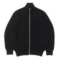 Yonetomi NEW BASIC（ヨネトミニューベーシック）EX Fine Wool Rib Knit Blouson（エクストラファインウールニットブルゾン）/Black（ブラック）