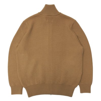 画像2: Yonetomi NEW BASIC（ヨネトミニューベーシック）EX Fine Wool Rib Knit Blouson（エクストラファインウールニットブルゾン）/Camel（キャメル）