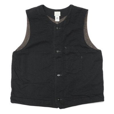 画像1: Post O'Alls（ポストオーバーオールズ）1 Pocket Vest（1ポケットベスト）Vintage twill w/trashed wool lining Charcoal w/base lining /Charcoal（チャコール）