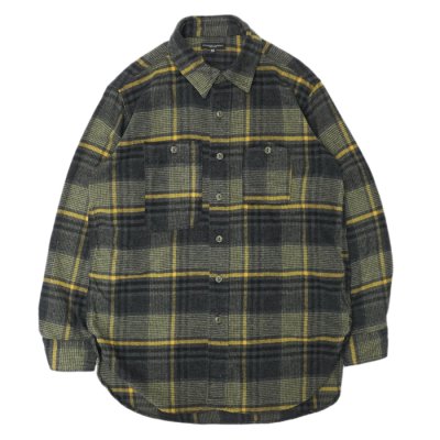 画像1: ENGINEERED GARMENTS（エンジニアードガーメンツ）WORK SHIRT（ワークシャツ）Cotton Plaid Flannel/Yellow×Grey（イエロー×グレー）