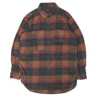 ENGINEERED GARMENTS（エンジニアードガーメンツ）WORK SHIRT（ワークシャツ）Cotton Plaid Flannel/Orange×Red（オレンジ×レッド）