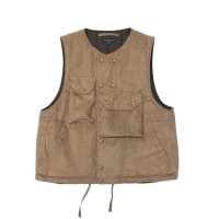 ENGINEERED GARMENTS（エンジニアードガーメンツ）Cover Vest（カバーベスト）Lt,Weight Fake Suede/Khaki（カーキ）