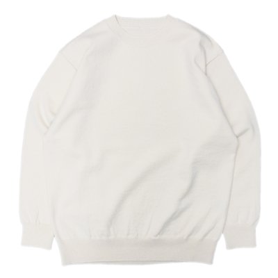 画像1: Yonetomi NEW BASIC（ヨネトミニューベーシック）RIGID CASHMERE SWEATER Crew Neck Pullover（リジットカシミアセータークルーネックプルオーバー）/Raw（ロウ）