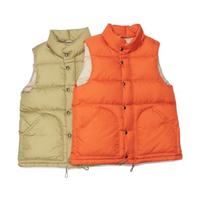 画像1: SIERRA DESIGNS（シエラデザイン）ZIP DOWN VEST（ジップダウンベスト）/V,Tan（ヴィンテージタン）・Orange（オレンジ）