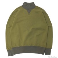 Nigel Cabourn（ナイジェルケーボン）HIGH NECK SHIRT（ハイネックシャツ）"TWO TONE"/Dark Green（ダークグリーン）※48 (M)のみ