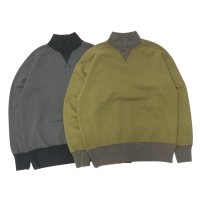 Nigel Cabourn（ナイジェルケーボン）HIGH NECK SHIRT（ハイネックシャツ）"TWO TONE"/Charcoal（チャコール）・Dark Green（ダークグリーン）