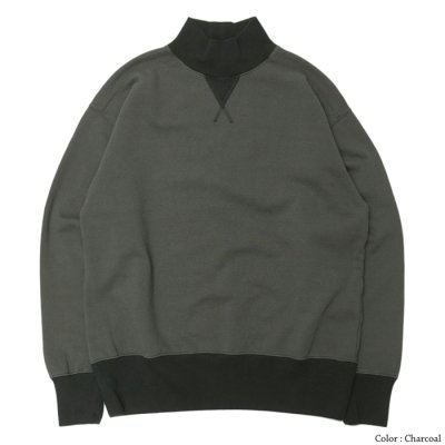 画像2: Nigel Cabourn（ナイジェルケーボン）HIGH NECK SHIRT（ハイネックシャツ）"TWO TONE"/Charcoal（チャコール）・Dark Green（ダークグリーン）