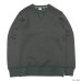 画像2: BARNS OUTFITTERS (バーンズアウトフィッターズ) "STANDARD" COZUN GUSSET CREW NECK SWEAT (はめ込み両Vガゼット）/ Black（ブラック）・Natural（ナチュラル） (2)