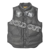 Y'2 LEATHER（ワイツーレザー）STEER OIL×HORSE HIDE DOWN VEST（ステアオイル×ホースハイドダウンベスト）/Black×Black（ブラック×ブラック）