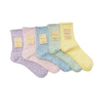 Mauna Kea（マウナケア）パステルリブソックス/Grape（グレープ）・Peach（ピーチ）・Sky（スカイ）・Mint（ミント）・Banana（バナナ）※3足までメール便発送可※