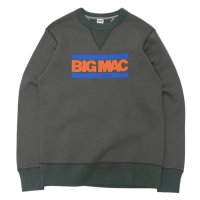 BARNS OUTFITTERS (バーンズアウトフィッターズ) "STANDARD" COZUN GUSSET PRINT CREW NECK SWEAT SP (はめ込み両Vガゼットクルーネックスウェット）"BIG MAC"/ Black（ブラック）