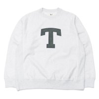 ※Exclusive※ blurhmsROOTSTOCK（ブラームスルーツストック）Soft&Hard Sweat Crew Neck P.O "T-50"（ソフト&ハードスウェットクルーネックプルオーバー"T-50"）Heather White / Green×Navy（グリーン×ネイビー）