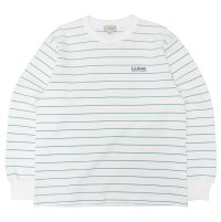 L.L.Bean（エルエルビーン）Union Striped Long Sleeve Tee（ユニオン ストライプロングスリーブT）"Japan Edition" / White×Lt,Green（ホワイト×ライトグリーン）