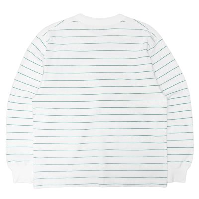 画像2: L.L.Bean（エルエルビーン）Union Striped Long Sleeve Tee（ユニオン ストライプロングスリーブT）"Japan Edition" / White×Lt,Green（ホワイト×ライトグリーン）