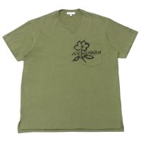 ENGINEERED GARMENTS（エンジニアードガーメンツ）Printed Cross Crew Neck T-Shirt（プリンテッドクロスクルーネックTシャツ）"JOE" / Olive（オリーブ）