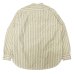 画像2: Post O'Alls（ポストオーバーオールズ）Band Collar Shirt（バンドカラーシャツ）"Stripe Shirting" / Natural（ナチュラル） (2)