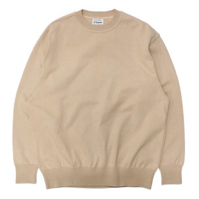 画像1: Yonetomi NEW BASIC（ヨネトミニューベーシック）WAVE COTTON KNIT PULLOVER（ウェーブコットンニットプルオーバー）/Beige（ベージュ）