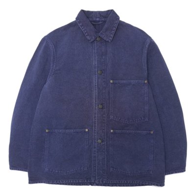 画像1: KAPTAIN SUNSHINE（キャプテンサンシャイン）Coverall Jacket（カバーオールジャケット）"Cotton Hemp Heavy OXFord Garment Dye" / Navy Blue（ネイビーブルー）