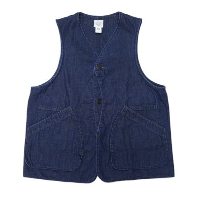 画像1: Post O'Alls（ポストオーバーオールズ）DEE Vest 2（ディー・ベスト 2）"8oz Denim Indigo Deep Wash" / Indigo（インディゴ）