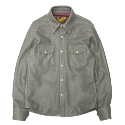 画像1: Y'2 LEATHER（ワイツーレザー）STEER OIL Western Shirt（ステアオイル ウエスタンシャツ）"Spring Edition" / Grey（グレー）