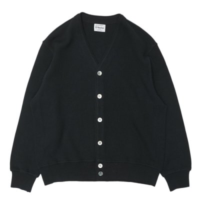 画像1: Yonetomi NEW BASIC（ヨネトミニューベーシック）GIMA COTTON KNIT CARDIGAN（ギマコットンニットカーディガン）/ Black（ブラック）