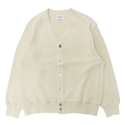 画像1: Yonetomi NEW BASIC（ヨネトミニューベーシック）GIMA COTTON KNIT CARDIGAN（ギマコットンニットカーディガン）/ Ecru（エクリュ）