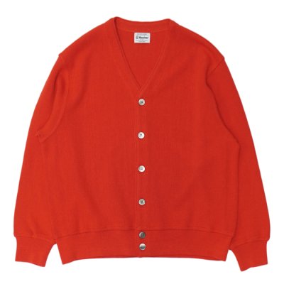 画像1: Yonetomi NEW BASIC（ヨネトミニューベーシック）GIMA COTTON KNIT CARDIGAN（ギマコットンニットカーディガン）/ Orange（オレンジ）