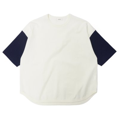 画像1: alvana（アルヴァナ）20/- Baseball Tee Shirt （20/ ベースボールTシャツ）/ White（ホワイト）