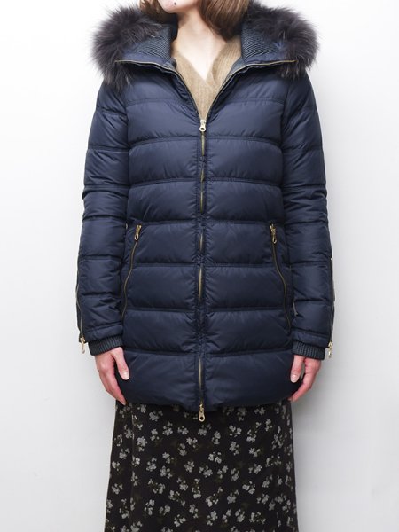 画像1: 【OUTLET】DUVETICA "Women"（デュベティカ）BLODWEN（ブロドウェン）Grey Fur-FinRacoon/770（blu navy）ネイビー※サイズ42のみ (1)