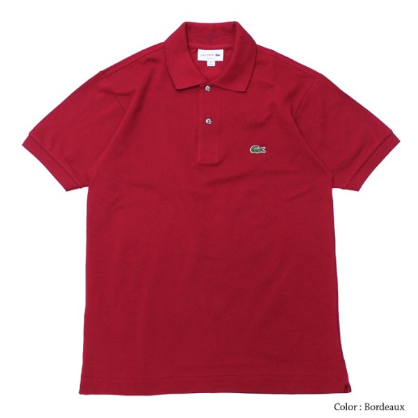 画像1: LACOSTE（ラコステ）Classic Fit Pique Polo Shirt（クラシックフィットピケポロシャツ）/Bordeaux（ボルドー）※Imported from France※サイズ2のみ (1)