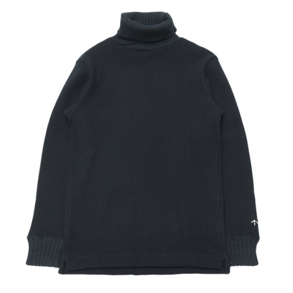 画像1: Nigel Cabourn（ナイジェル・ケーボン）TURTLE NECK SHIRT（タートルネックシャツ）WAFFLE/Dark Navy（ダークネイビー） (1)