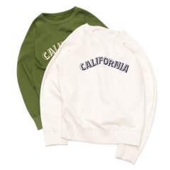 Mixta（ミクスタ）Print Raglan Crew Sweat（プリント付きラグランクルースウェット）"CALIFORNIA 3D"/Natural（ナチュラル）・Green Tea（グリーンティー）