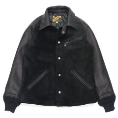 ※Exclusive※Y'2 LEATHER（ワイツーレザー）STEER SUEDE×DEER SKIN PHARAOH JACKET（ステアスエード×ディアスキン ファラオジャケット）/Black（ブラック）