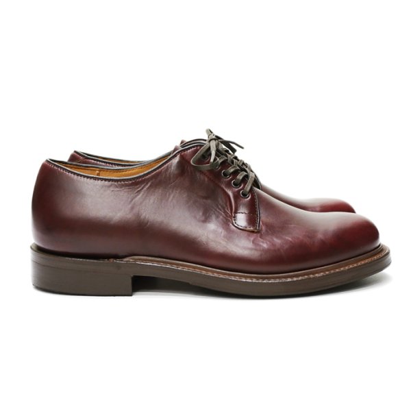 画像1: WHEEL ROBE（ウィールローブ）PLAIN TOE BLUCHER（プレーントゥブルーチャー）/Burgundy（バーガンディ） (1)