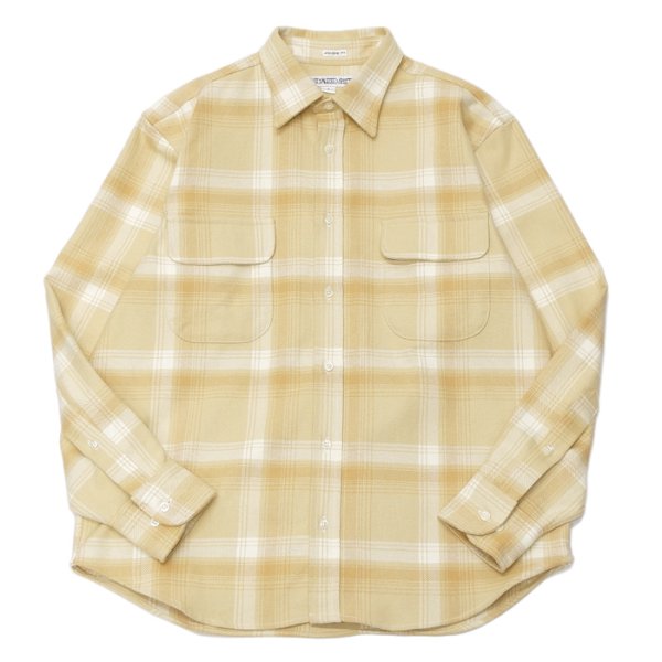 画像1: INDIVIDUALIZED SHIRTS（インディビジュアライズドシャツ）OVER SHIRT（オーバーシャツ）"11oz. HEAVY FLANNEL"/Yellow Beige Plaid（イエローベージュ系チェック） (1)