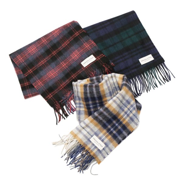 画像1: Johnstons of Elgin（ジョンストンズオブエルガン）ASYMMETRIC TARTAN CHECK SCARF（タータンチェックスカーフ）CASHMERE/Angus（アンガス）・House Check（ハウスチェック）・Blackwatch（ブラックウォッチ） (1)