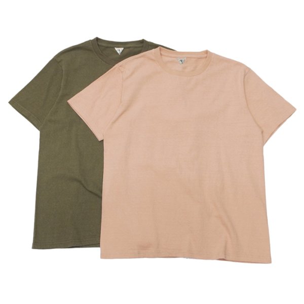 画像1: FilMelange（フィルメランジェ）DOS（ドス）"オーガニックラフィー天竺"/Orange Pink（オレンジピンク）・Olive Drab（オリーブドラブ） (1)