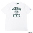 画像2: Champion（チャンピオン）T1011 US Print T-Shirt（ティーテンイレブンUSプリントTシャツ）"MICHIGAN STATE"/White（ホワイト）・Green×White（グリーン×ホワイト）Made in USA (2)