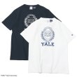 画像1: Champion（チャンピオン）T1011 US Print T-Shirt（ティーテンイレブンUSプリントTシャツ）"YALE"/White（ホワイト）・Navy（ネイビー）Made in USA (1)