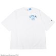 画像1: Champion（チャンピオン）T1011 Raglan Short Sleeve T-Shirt（ティーテンイレブンラグランショートスリーブTシャツ）"UCLA"/White（ホワイト）Made in USA※Lサイズのみ (1)