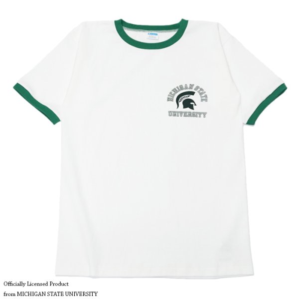 画像1: Champion（チャンピオン）PLEBE Short Sleeve Ringer T-Shirt（プレーブショートスリーブリンガーTシャツ）"MICHIGAN STATE"/Kelly Green（ケリーグリーン）TRUE TO ARCHIVES (1)