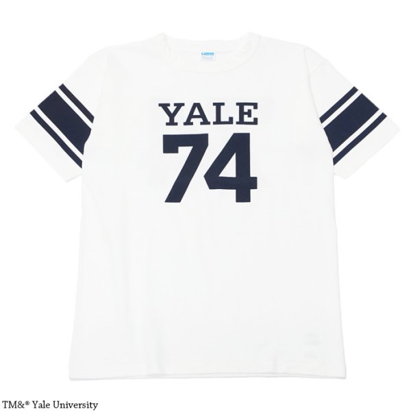 画像1: Champion（チャンピオン）WIN 1/4 Sleeve Football T-Shirt（ウィン 1/4 スリーブフットボールTシャツ）"YALE"/White（ホワイト）TRUE TO ARCHIVES (1)