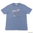 画像2: BARNS OUTFITTERS (バーンズアウトフィッターズ) TSURI-AMI Crew Print T-Shirt (吊り編みクループリントTシャツ)"GOLDEN STATE"/Blue Grey(ブルーグレー)・Black (ブラック) (2)