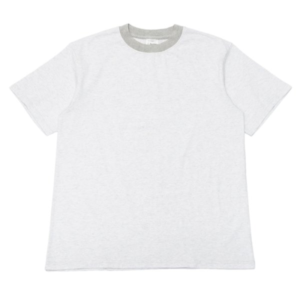 画像1: Yonetomi NEW BASIC（ヨネトミニューベーシック）RINGER T-SHIRT（リンガーTシャツ）/Lt.Gray（ライトグレー） (1)